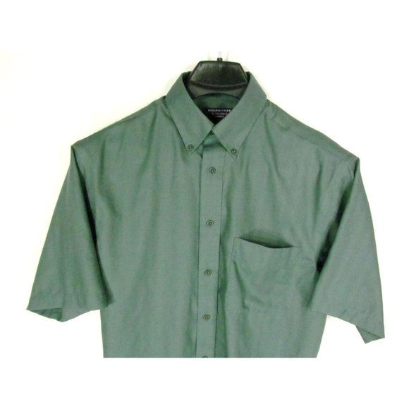 Roundtree & Yorke Classic Shirt Sz M Herringbone - Picture 2 of 4